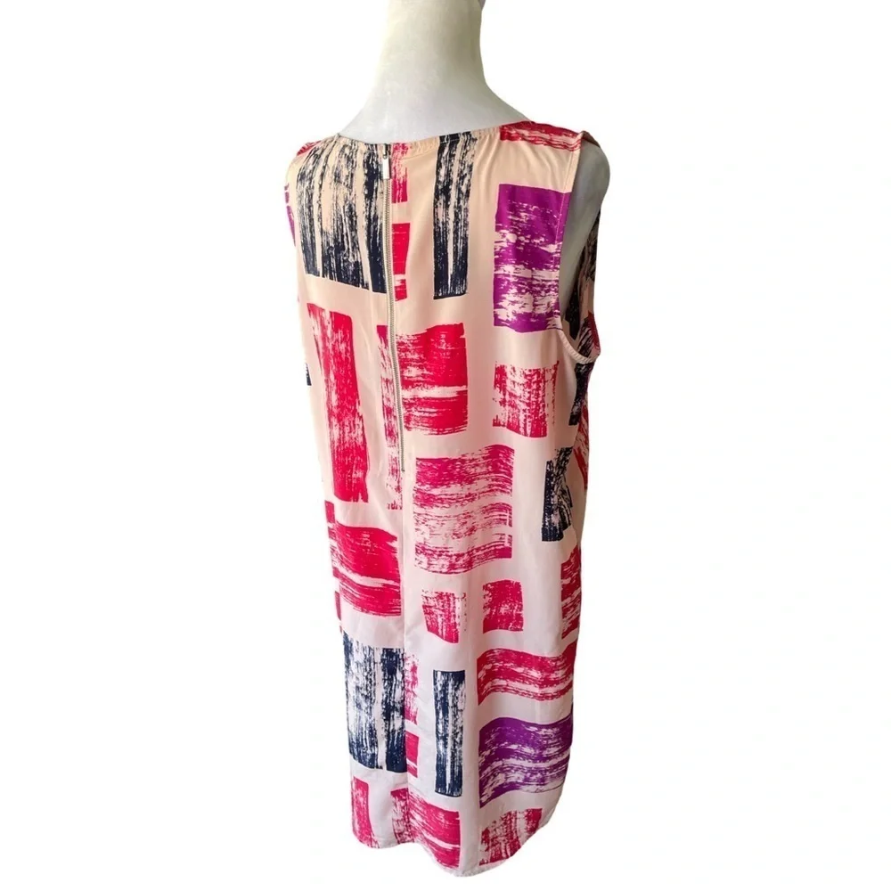Nordstrom Halogen Midi Abstract Print Shift Dress Size Large - Picture 7 of 13